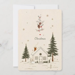 Frohe Weihnachts Bauernhof Winter Holiday Card. Einladung