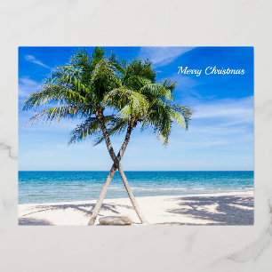 Frohe Weihnachts Beach Palmen Foil Holiday Pos Folien Feiertagspostkarte