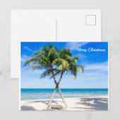 Frohe Weihnachts Beach Palmen Postkarte (Vorne/Hinten)