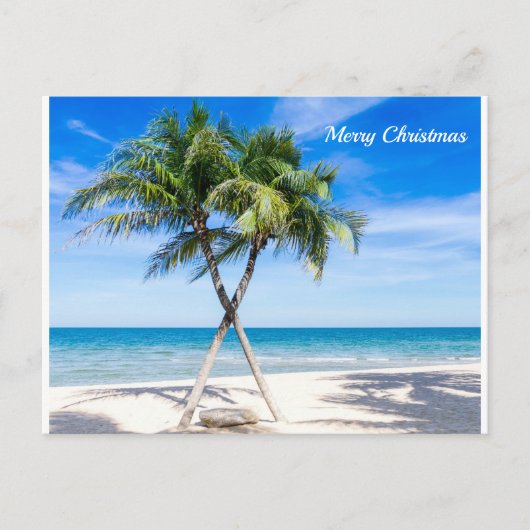 Frohe Weihnachts Beach Palmen Postkarte (Vorderseite)