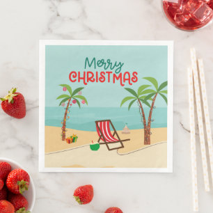 Frohe Weihnachts Beach Party Serviette