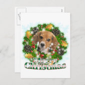 Frohe Weihnachts-Beagle Feiertagspostkarte (Vorne/Hinten)