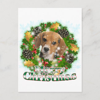 Frohe Weihnachts-Beagle Feiertagspostkarte