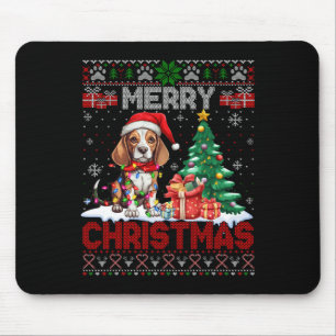 Frohe Weihnachts-Beagle Hund Lover Ugly Xmas Sweat Mousepad