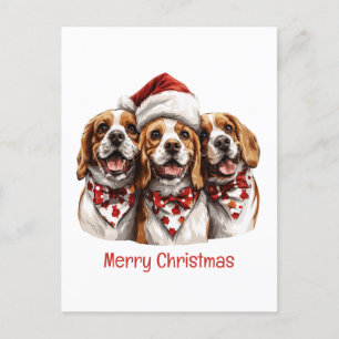 Frohe Weihnachts-Beagle-Hunde Feiertagspostkarte