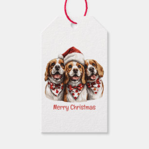 Frohe Weihnachts-Beagle-Hunde Geschenkanhänger
