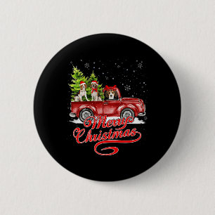 Frohe Weihnachts-Beagle Hunde Santa Reindeer Red T Button