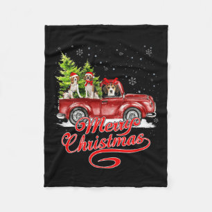 Frohe Weihnachts-Beagle Hunde Santa Reindeer Red T Fleecedecke