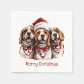 Frohe Weihnachts-Beagle-Hunde Serviette (Vorderseite)
