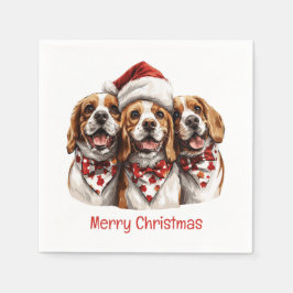 Frohe Weihnachts-Beagle-Hunde Serviette