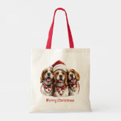 Frohe Weihnachts-Beagle-Hunde Tragetasche (Rückseite)