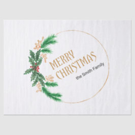 Frohe Weihnachts Berries Wreath Seidenpapier