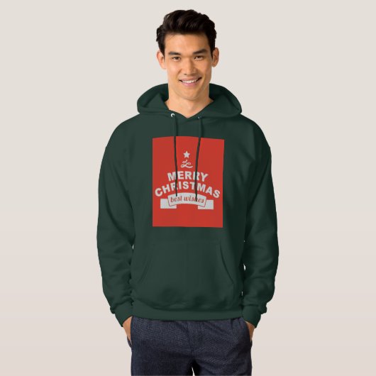 Frohe Weihnachts-Best-Wünsche Hoodie (Vorne ganz)