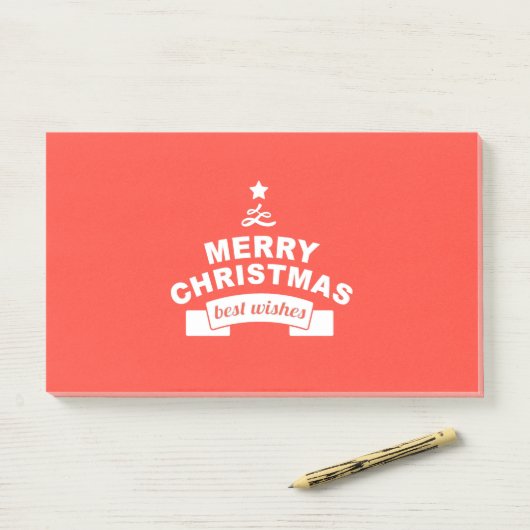 Frohe Weihnachts-Best-Wünsche Post-it Klebezettel (Auf Schreibtisch)