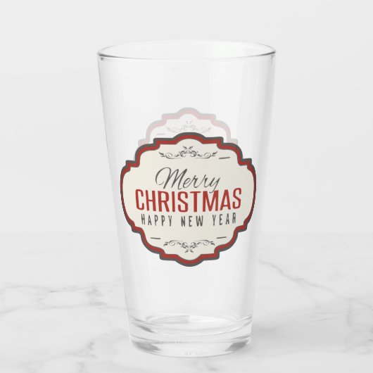 Frohe Weihnachts-Bierbrille Glas (Rückseite)