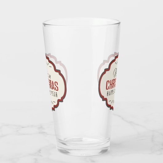 Frohe Weihnachts-Bierbrille Glas (Links)