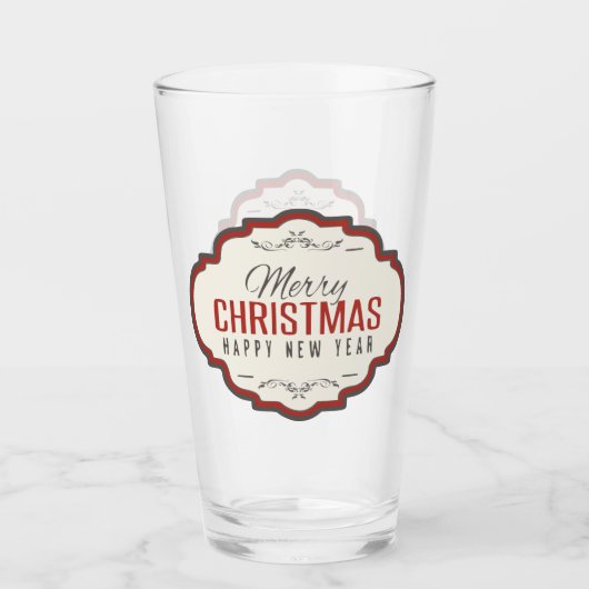 Frohe Weihnachts-Bierbrille Glas (Vorderseite)