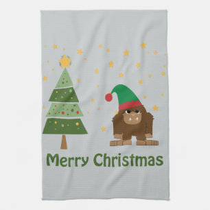 Frohe Weihnachts-Bigfoot Handtuch