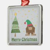 Frohe Weihnachts-Bigfoot Silbernes Ornament (Links)