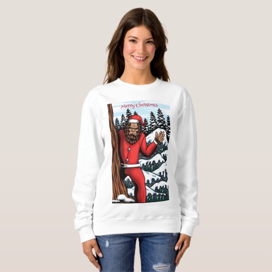 Frohe Weihnachts-Bigfoot Sweatshirt (Vorne ganz)