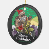 Frohe Weihnachts-Biker-Keramik Ornament (Links)