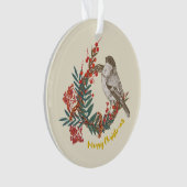 Frohe Weihnachts-Bird-Wreath Ornament (Vorderseite)