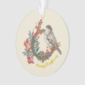 Frohe Weihnachts-Bird-Wreath Ornament (Vorderseite)