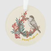 Frohe Weihnachts-Bird-Wreath Ornament (Vorderseite)