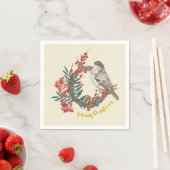 Frohe Weihnachts-Bird-Wreath Serviette (Beispiel)