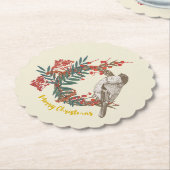 Frohe Weihnachts-Bird-Wreath Untersetzer (angewinkelt)