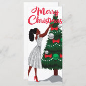 Frohe Weihnachts Black African American Woman Card (Vorne/Hinten)
