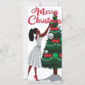 Frohe Weihnachts Black African American Woman Card (Vorderseite)