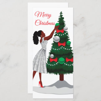 Frohe Weihnachts Black African American Woman Card