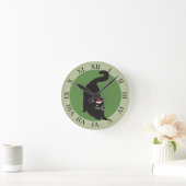 Frohe Weihnachts Black Cat Runde Wanduhr (Zuhause)