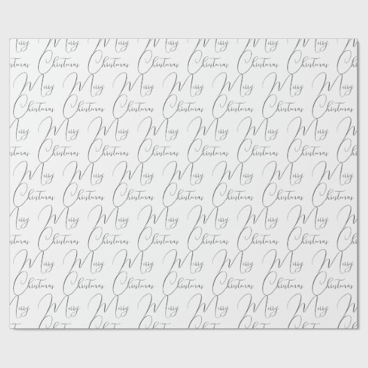 Frohe Weihnachts-Black Script Wrapping Paper Geschenkpapier (Flach)