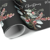 Frohe Weihnachts-Black Wrapping Paper Geschenkpapier (Rolleneckpunkt)