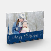 Frohe Weihnachts Blau und Silberfussstars Foto (Links)