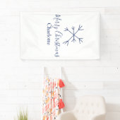 Frohe Weihnachts-blaue Schneeflocken fügen Namen F Banner (Insitu)