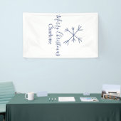 Frohe Weihnachts-blaue Schneeflocken fügen Namen F Banner (Messeveranstaltung)