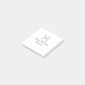 Frohe Weihnachts-blaue Schneeflocken fügen Namen F Post-it Klebezettel (angewinkelt)