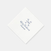 Frohe Weihnachts-blaue Schneeflocken fügen Namen F Serviette (Ecke)