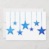 Frohe Weihnachts-blaue Sterne mit Text-Flachkarte (Rückseite)