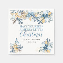 Frohe Weihnachts blaue Winterbeeren Papier