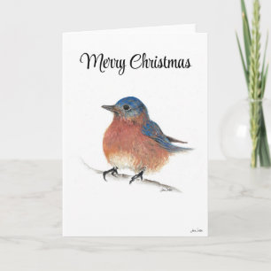 Frohe Weihnachts Blue Bird Weihnachtskarte Karte