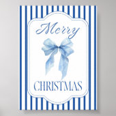 Frohe Weihnachts Blue Bow Poster (Vorne)