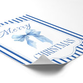 Frohe Weihnachts Blue Bow Poster (Ecke)