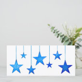 Frohe Weihnachts Blue Star Dekoration mit Text (Stehend Vorderseite)