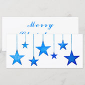 Frohe Weihnachts Blue Star Dekoration mit Text (Vorne/Hinten)