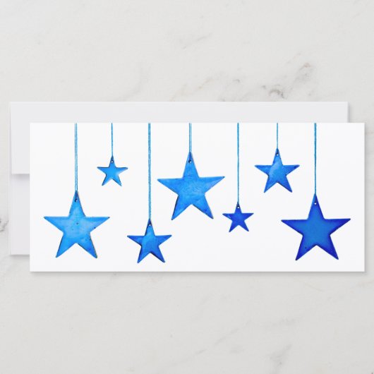 Frohe Weihnachts Blue Star Dekoration mit Text (Vorderseite)