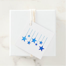 Frohe Weihnachts Blue Star Dekoration mit Text Geschenkanhänger